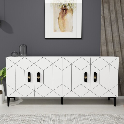 Consola, Olivia, Cross KB150, 150x75x35 cm, PAL, Alb