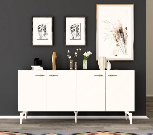 Consola, Olivia, Rüya, 150x79x40 cm, PAL , Alb