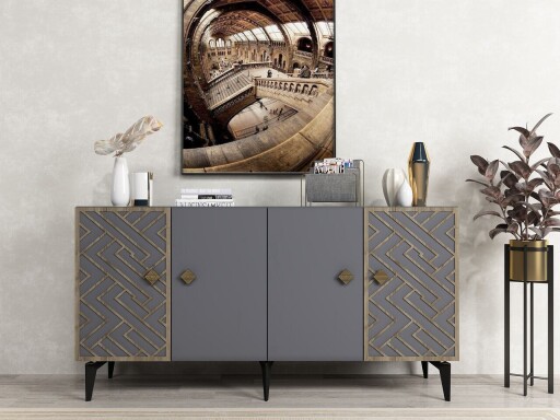 Consola, Olivia, Frow, 150x79x40 cm, PAL , Antracit