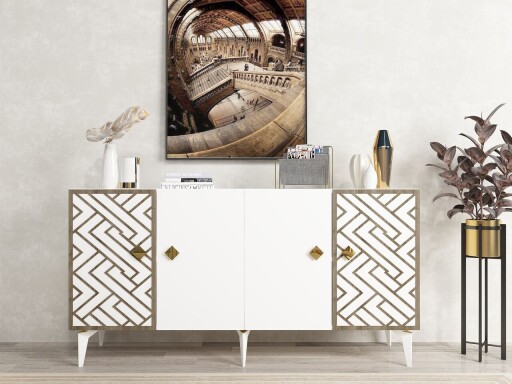 Consola, Olivia, Frow, 150x79x40 cm, PAL , Alb