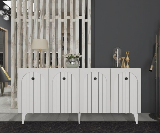 Consola, Olivia, Breda, 150x79x40 cm, PAL , Alb