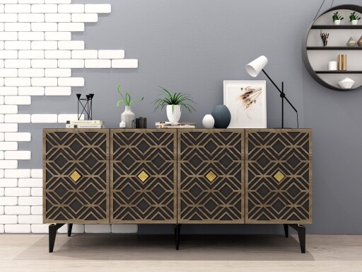 Consola, Olivia, Rose, 150x79x40 cm, PAL , Antracit