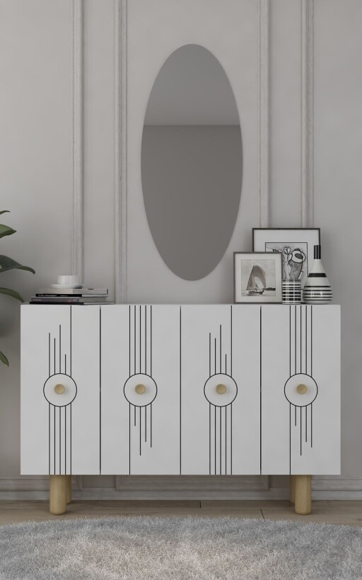 Consola, Olivia, Fraud Bohem KM120, 120x75x29 cm, PAL , Alb