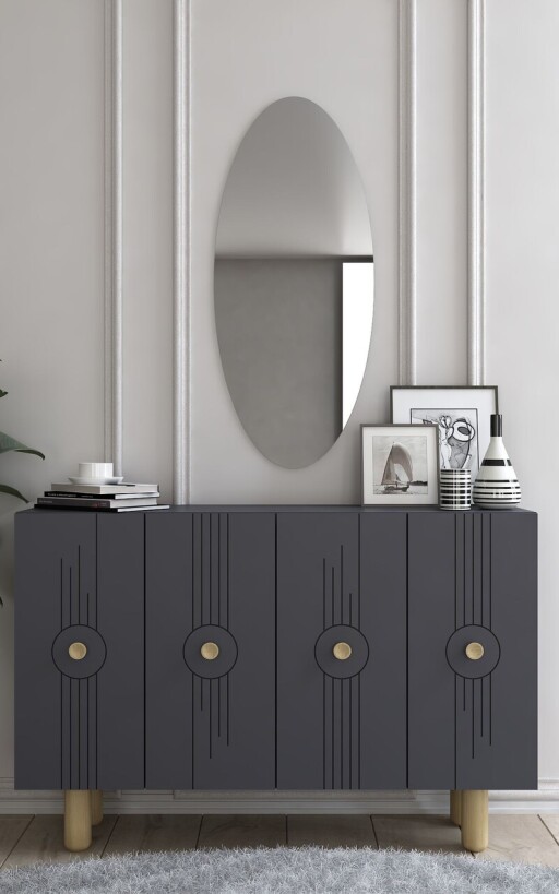 Consola, Olivia, Fraud Bohem KM120, 120x75x29 cm, PAL , Antracit