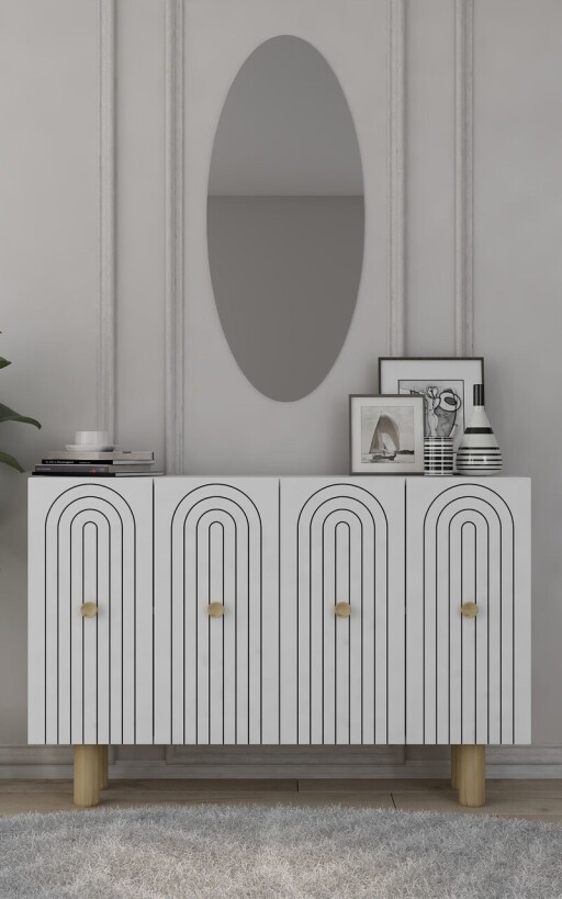 Consola, Olivia, Woise Bohem KM120, 120x75x29 cm, PAL , Alb