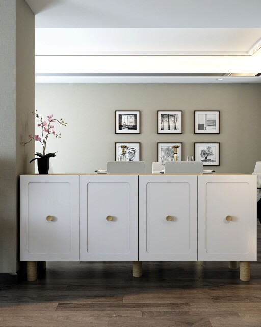 Consola, Olivia, Rosalinda KB150, 150x75x35 cm, PAL , Stejar Safir / Alb