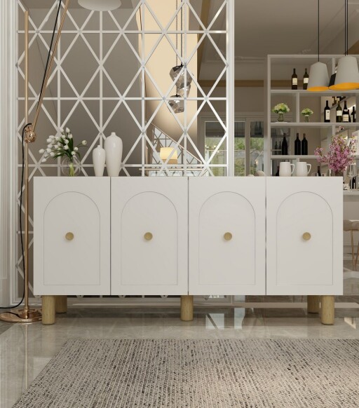 Consola, Olivia, Notre KB150 Bohem, 150x75x35 cm, PAL , Stejar Safir / Alb