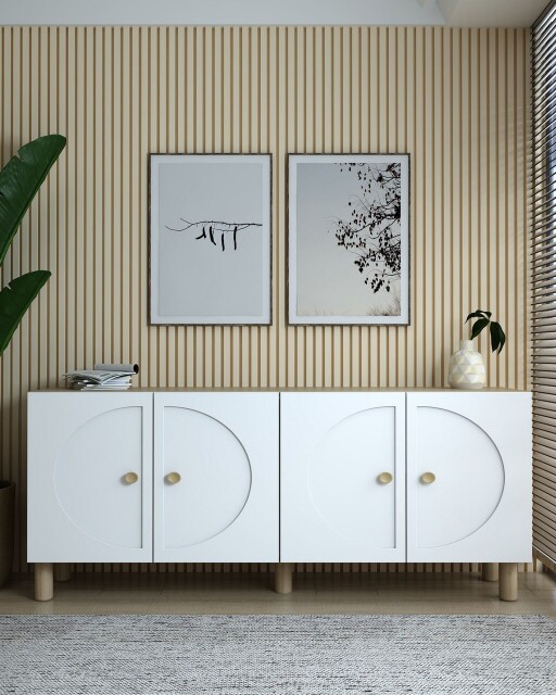 Consola, Olivia, Inci KB150 Bohem, 150x75x35 cm, PAL , Stejar Safir / Alb