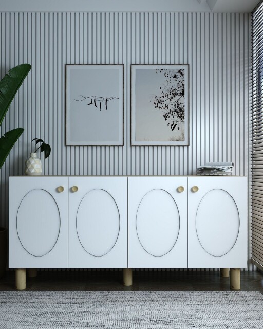 Consola, Olivia, Elisa KB150 Bohem, 150x75x35 cm, PAL , Stejar Safir / Alb