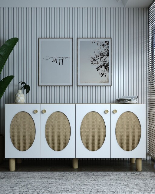 Consola, Chalmette, Elisa KB150 Bohem, 150x75x35 cm, PAL , Stejar Safir / Hazeran