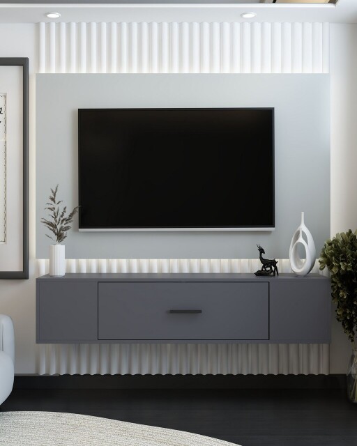 Comoda TV, Olivia, Kodaks, 150x33 cm, PAL , Antracit