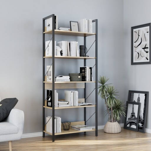 Corp biblioteca, Adore, Ktp-850-Ff-1, 73x172x35 cm, PAL, Stejar