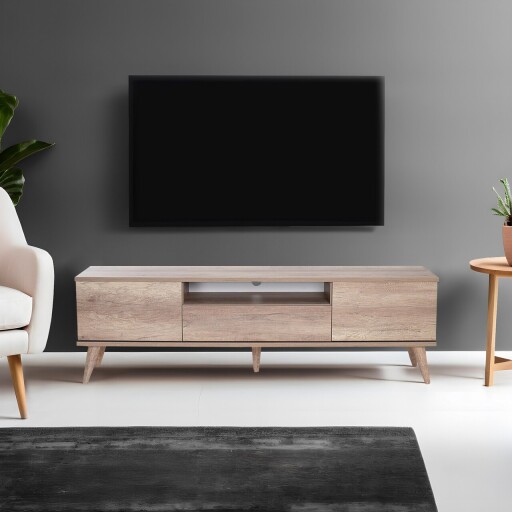 Comoda TV, Adore, Tvr-621-Tt-1, 180x55x40 cm, PAL, Nuc deschis