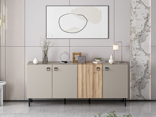 Consola, Minerva, Mila, 180x75x45 cm, PAL, Gresie / Dore