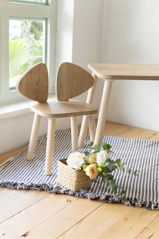 Set masa si scaun pentru copii, Bambini, Mickey One Chair Set, MDF , Maro