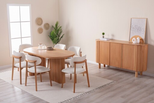 Masa, Alfa Design, Lugias, 180x75x90 cm, MDF , Fag