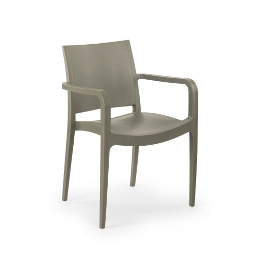 Set scaune 4 piese, Tilia, Specto Xl, Polipropilena, Gri ciment