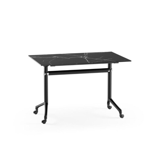 Masa pliabila, Tilia, Snap, 120x69x48 cm, Blatul mesei: 100% LAMINAT DE ÎNALTĂ PRESIUNE, Negru