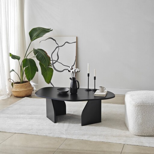 Masuta de cafea, Neostill, Rock, 100x35x60 cm, PAL melaminat, Negru