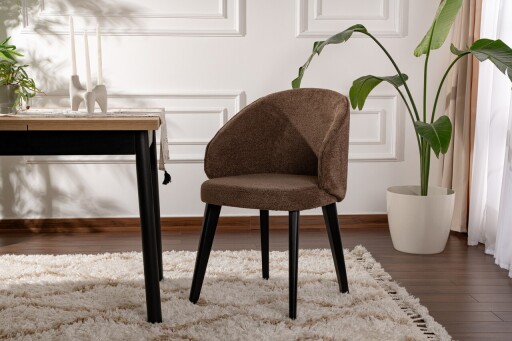 Set scaune 2 piese, Wayland, Bentley, Lemn, Maro / Negru