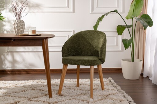 Set scaune 2 piese, Wayland, Bentley, Lemn, Verde / Stejar deschis