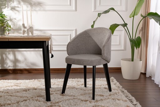 Set scaune 2 piese, Wayland, Bentley, Lemn, Gri/Negru