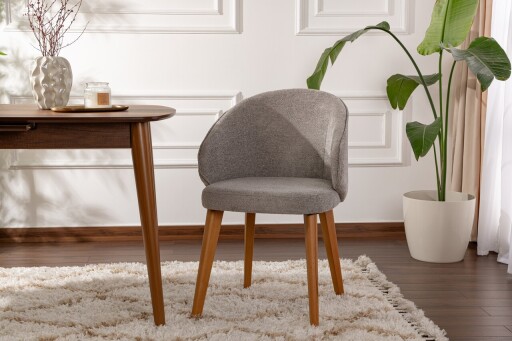 Set scaune 2 piese, Wayland, Bentley, Lemn, Gri / Stejar închis