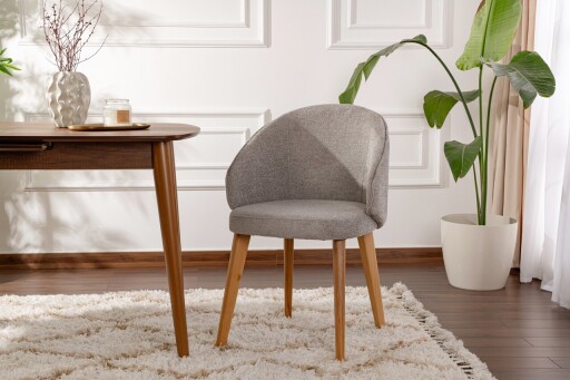 Set scaune 2 piese, Wayland, Bentley, Lemn, Gri / Stejar deschis