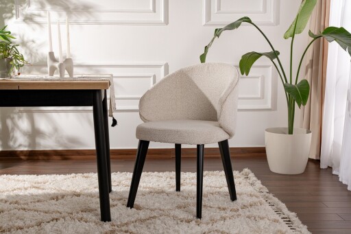 Set scaune 2 piese, Wayland, Bentley, Lemn, Alb/Negru