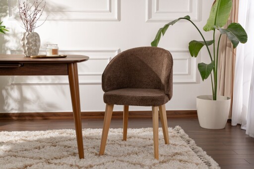 Set scaune 2 piese, Wayland, Bentley- Brown, Stejar deschis, Lemn, Maro / Stejar deschis