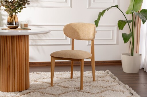 Set scaune 2 piese, Wayland, Lionte, Lemn, Bej / Stejar deschis