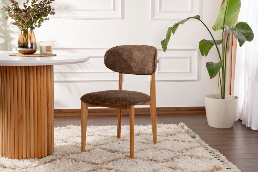 Set scaune 2 piese, Wayland, Lionte, Lemn, Maro / Stejar deschis