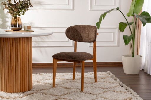 Set scaune 2 piese, Wayland, Lionte, Lemn, Maro / Stejar închis