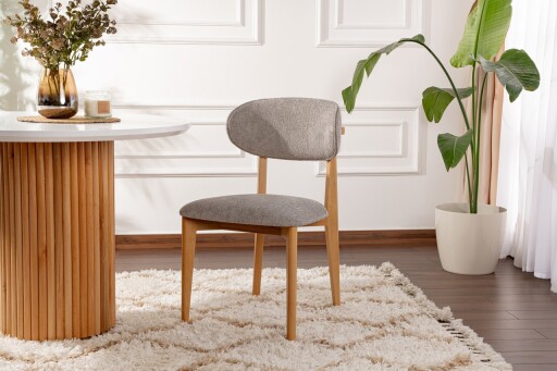 Set scaune 2 piese, Wayland, Lionte, Lemn, Gri / Stejar deschis