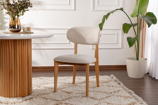 Set scaune 2 piese, Wayland, Lionte- White, Stejar deschis, Lemn, Alb / Stejar deschis