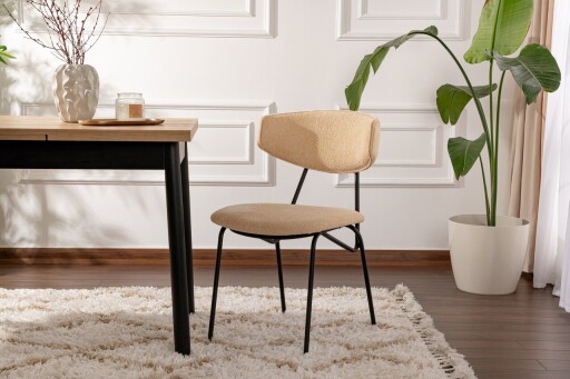 Set scaune 2 piese, Wayland, Nancy, Lemn, Bej/Negru