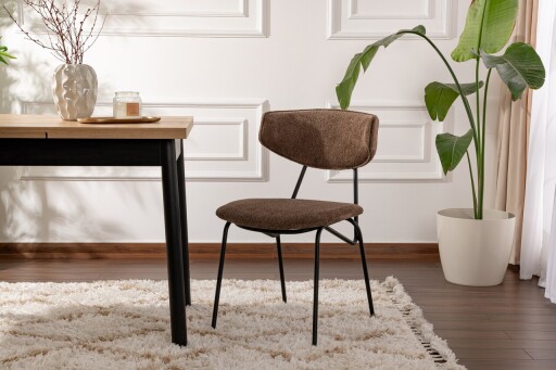 Set scaune 2 piese, Wayland, Nancy, Lemn, Maro / Negru