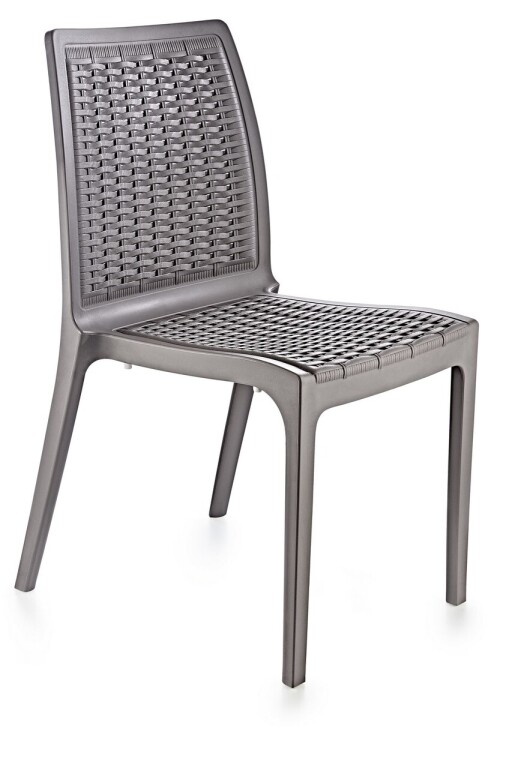 Scaun, Okko, Rattan, 57x85x46 cm, Polipropilena, Gri deșert