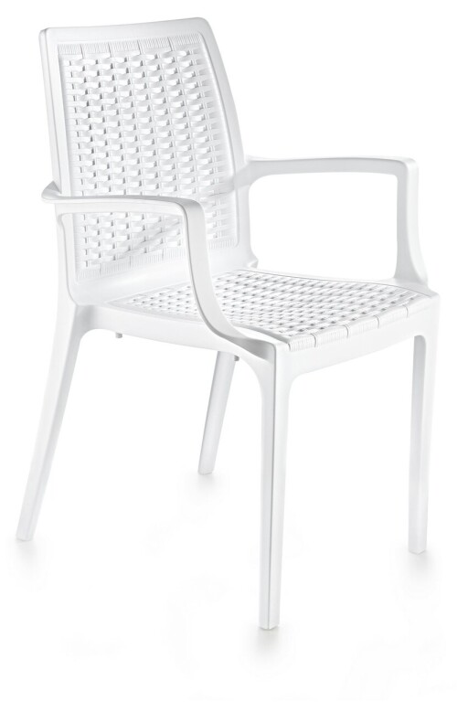 Scaun, Okko, Rattan, 57x85x53 cm, Polipropilena, Alb