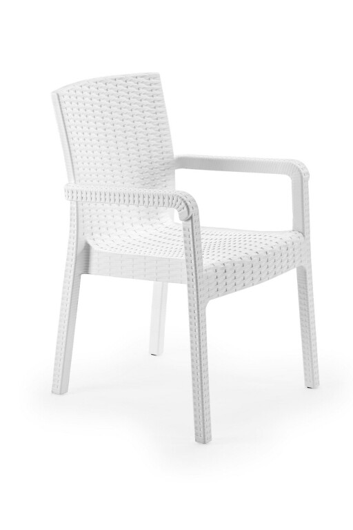 Scaun, Okko, Rattan Royale, 55x87x43 cm, Polipropilena, Alb
