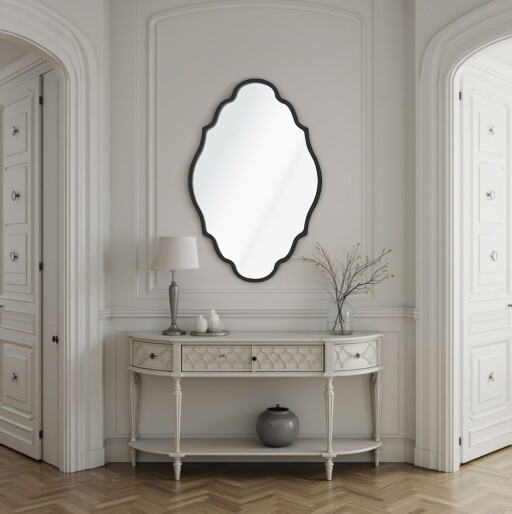 Oglinda decorativa, Lumisfera, Axis 30 x 47, 30x47 cm, MDF, Negru