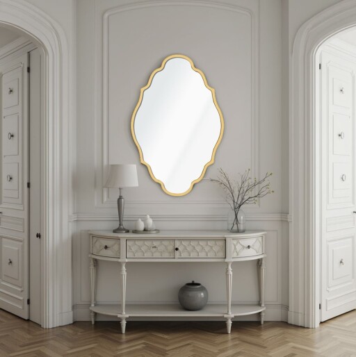 Oglinda decorativa, Lumisfera, Axis 30 x 47, 30x47 cm, MDF, Auriu