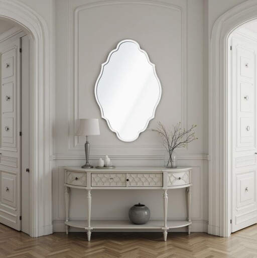 Oglinda decorativa, Lumisfera, Axis 30 x 47, 30x47 cm, MDF, Alb