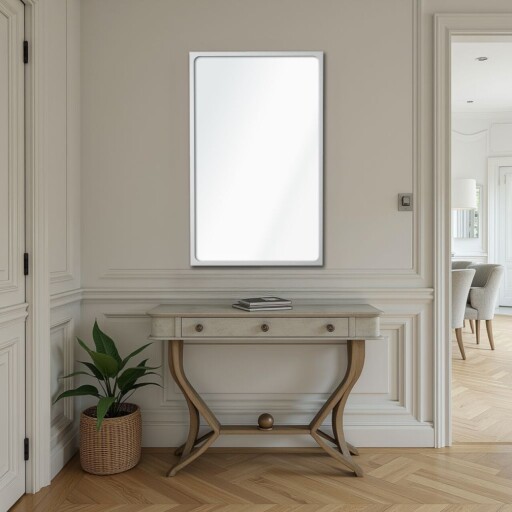 Oglinda decorativa, Lumisfera, Dune 30 x 50, 30x50 cm, MDF, Argintiu