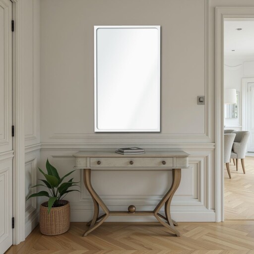 Oglinda decorativa, Lumisfera, Dune 30 x 50, 30x50 cm, MDF, Alb