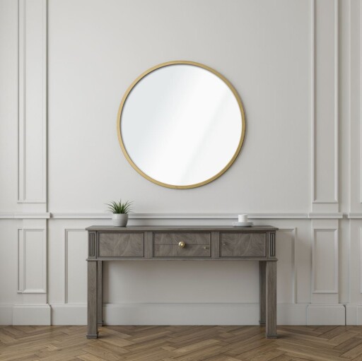 Oglinda decorativa, Lumisfera, Ocean 40, MDF, Auriu