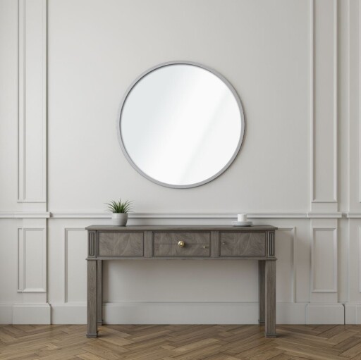 Oglinda decorativa, Lumisfera, Ocean 40, MDF, Argintiu