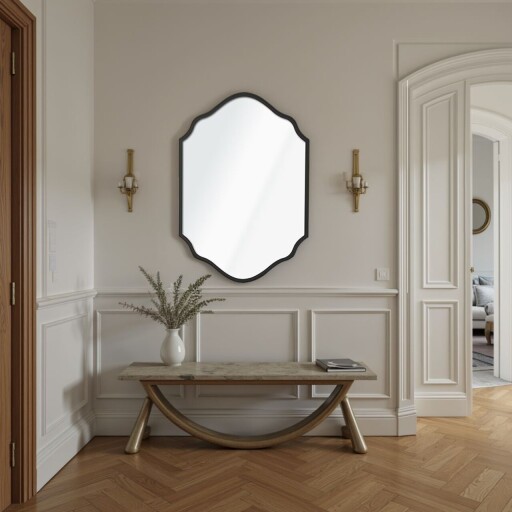 Oglinda decorativa, Lumisfera, Starlit 47 x 70, 47x70 cm, MDF, Negru