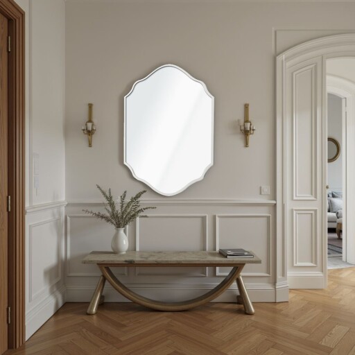 Oglinda decorativa, Lumisfera, Starlit 47 x 70, 47x70 cm, MDF, Alb