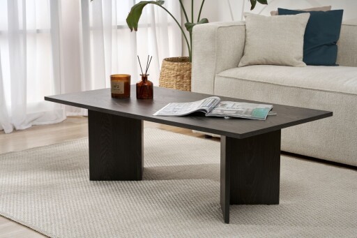 Masuta de cafea, Nordure, Sabin, 119x40x60 cm, PAL, Negru Lumiere